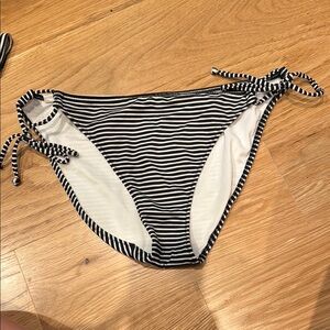Black and White Striped Bikini Bottom